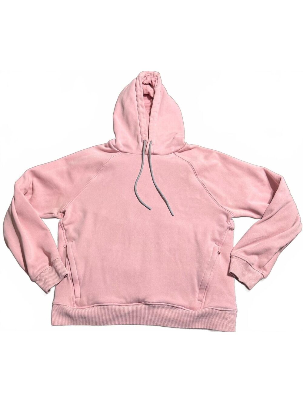 Fabletics Womens Fleece Pullover Hoodie Hooded Sweatshirt S Zip Pockets Raglan